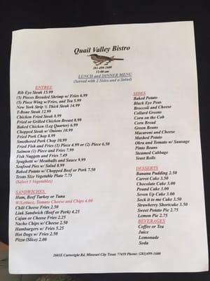 Lunch/Dinner Menu
