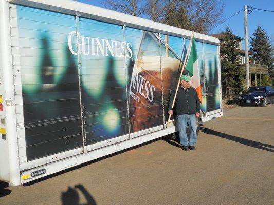 Brian beside the Guinness truck ready to lead the parade.