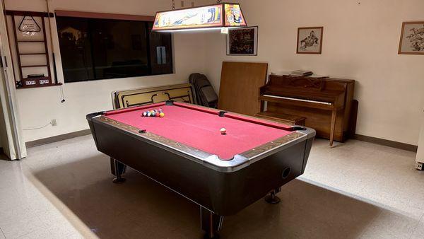 Pool table in clubhouse