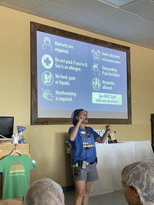 Katie getting our group excited and prepared for the work ahead