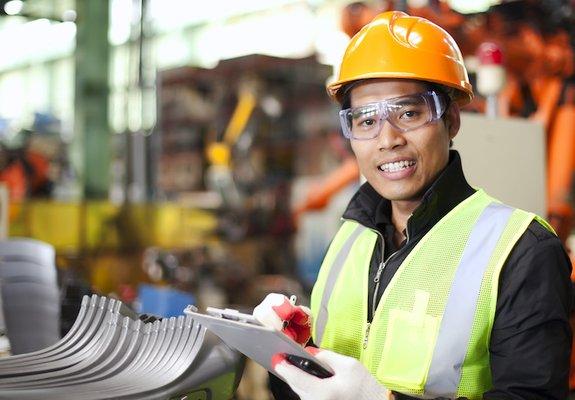 Industrial worker and supervisor
