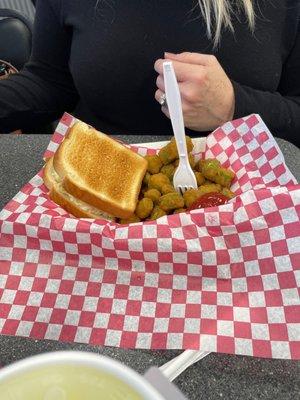 Chicken salad and okra