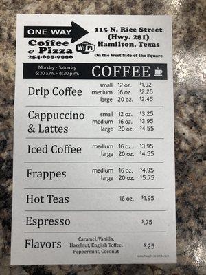 Hand crafted espresso drinks