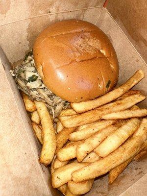 Buttery blue crab sandwich