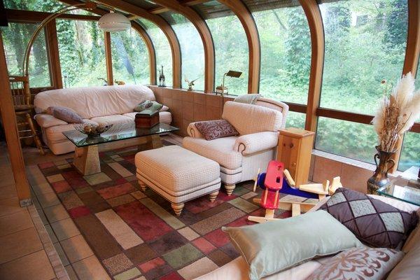 Sunroom reading area