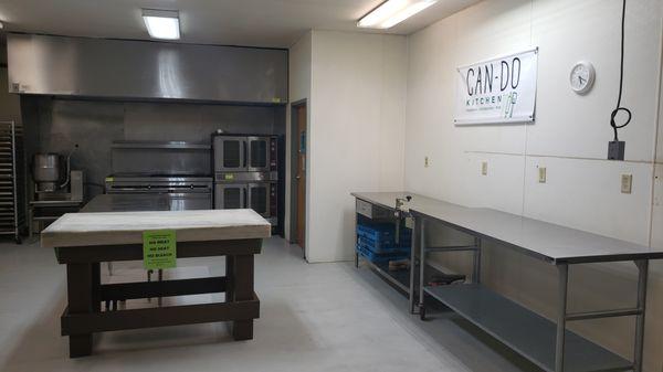 We have a commercial kitchen for rent for food business entrepreneurs.