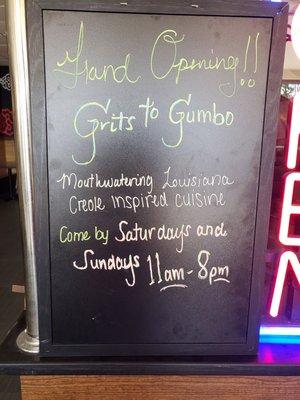Grand opening 04/17/21