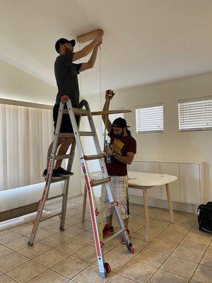 They made sure the lights were straight.