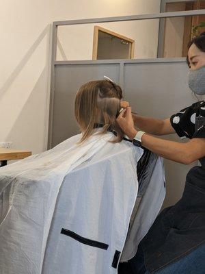 Yasu's first haircut