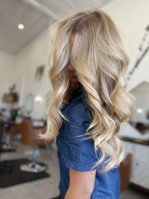 Soft blonde balayage