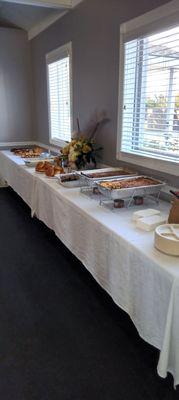 Catering for an event.