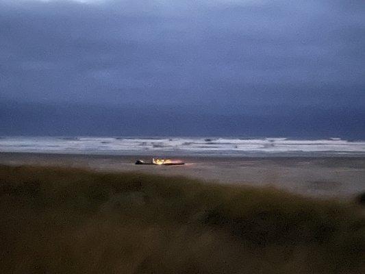 Beach fire supplied by Trucke's