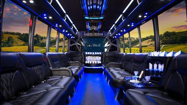 This is the ultimate party vehicle...the Limo Bus for 23 of your closest friends. Complimentary "beverages", and more!