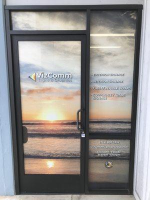 Window perforation for glass creates beautiful imagery, and blocks the view in.