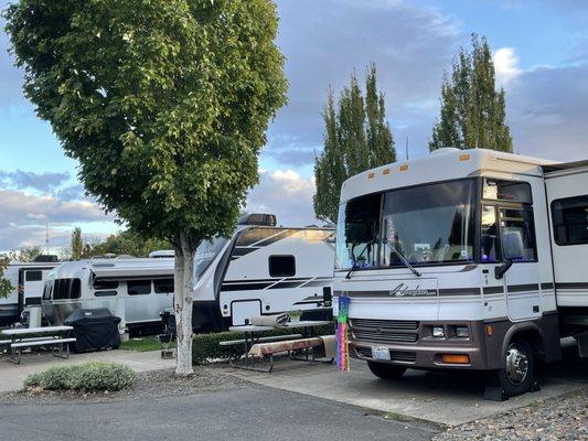 This is Our OLD RV on the right