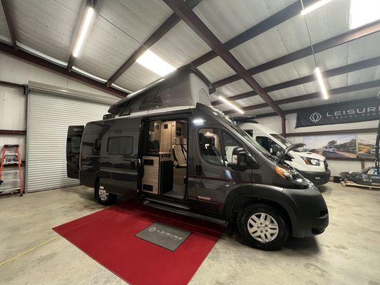 We spent hours looking through our new van. It was comfortable and cool.