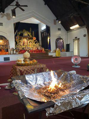 Homa at the Ashta Lakshmi temple