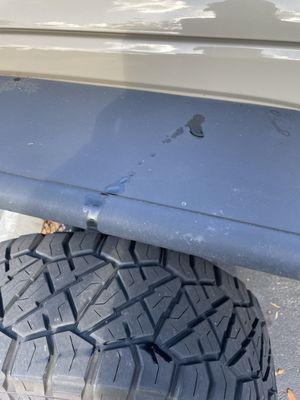 Oil drips from oil change