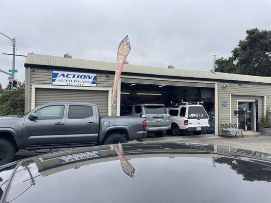 The shop, office to the right.