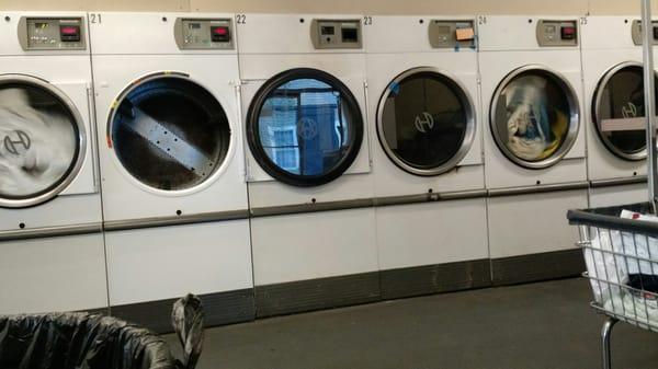 Gross and dirty.  Seems like every other dryer was broken.