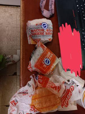 Clearly 3 breakfast sandwiches