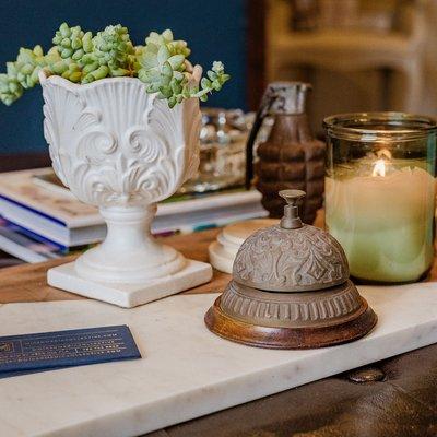 Office details 6 - Succulent plants and bell