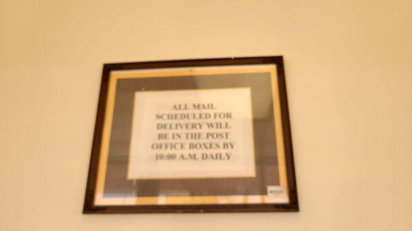 All mail is in boxes by  1000