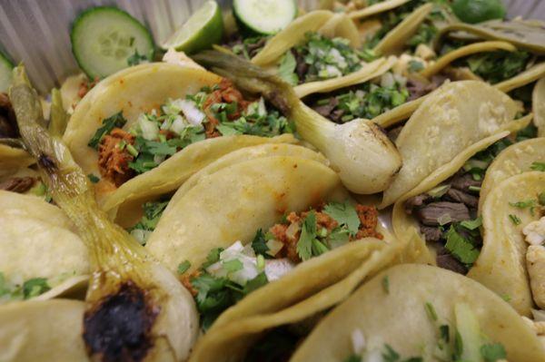 Beef, Pulled Pork, Steak, and Chicken Tacos