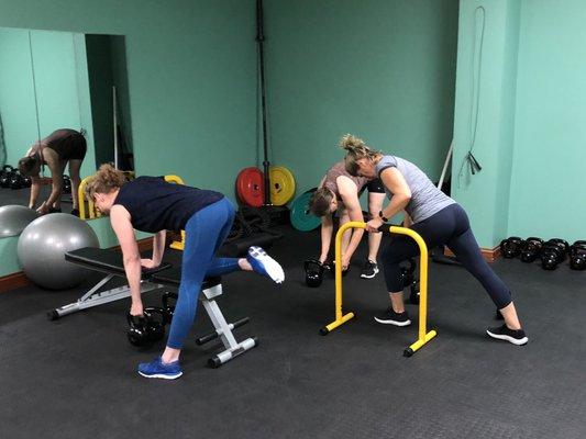 Here's our semi-private strength group