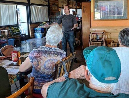 Our Founder speaking to a community group in the Central Valley