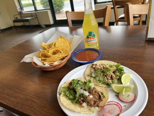 Barbacoa & chicken tacos. Delicious!