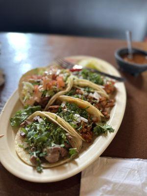 A medley. Al Pastor, Deshebada, Fish, Lengua!