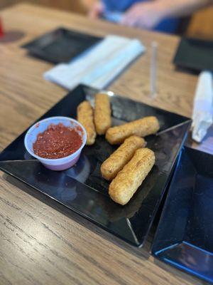 Mozzarella sticks (minus 1 my son took right away)