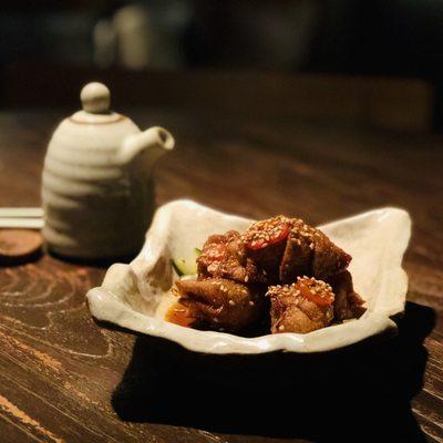 Beef, ginger, and sesame dumplings