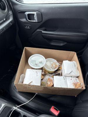 a number of entrees to go