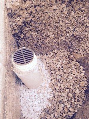New window well drain installed