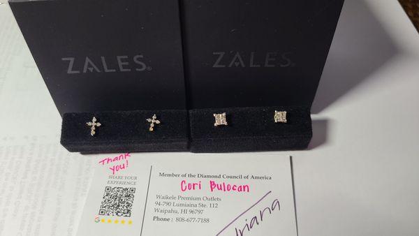 Diamond earrings for daughter and mother