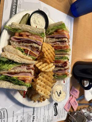 Club Sammy and Reuben were out of this world give this diner a try ! Very good service from our waiter Jake as well