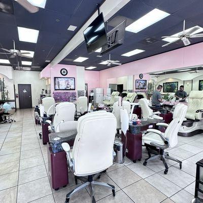 Inside the nail salon