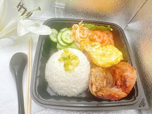 Porkchop with omelette rice