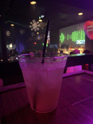 It's just a simple Jameson & ginger, & I'm sucking it through my mask!