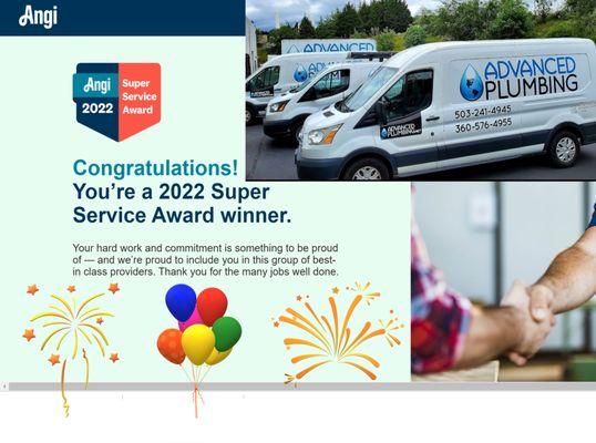 Home Advisor and Angi.com Winner 2022 Super Service Award. Thank you to all our Customers