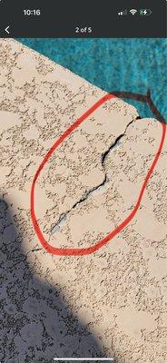 Cracked cool deck at AWL