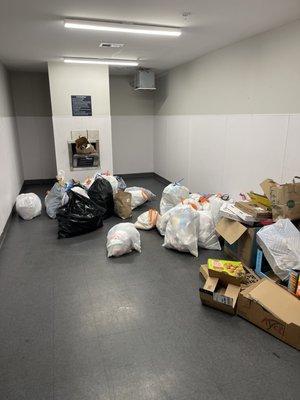 Trash room. Which has the halls smelling bad and management just installs plug in air fresheners. Vs fixing the trash chute door.