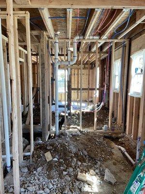 Rough in plumbing for whole house renovations