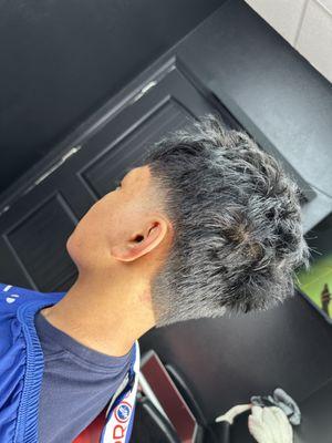 Mid Taper Fade with the V in the back