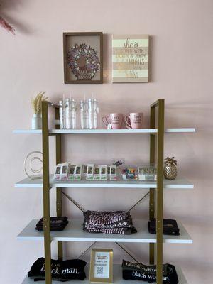 Selection of gifts/candles/merch