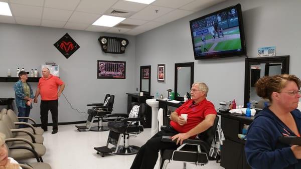 Complete electrical at the Pit Stop Barber Shop new location.