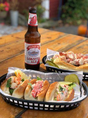Front is the lobster sliders and in back, the jumbo lobster mayonnaise roll. The latter had a good pound of lobster!