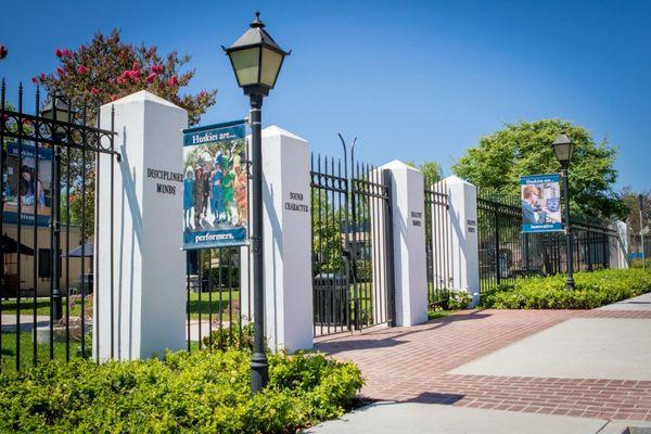 The "Four Pillars" entrance.